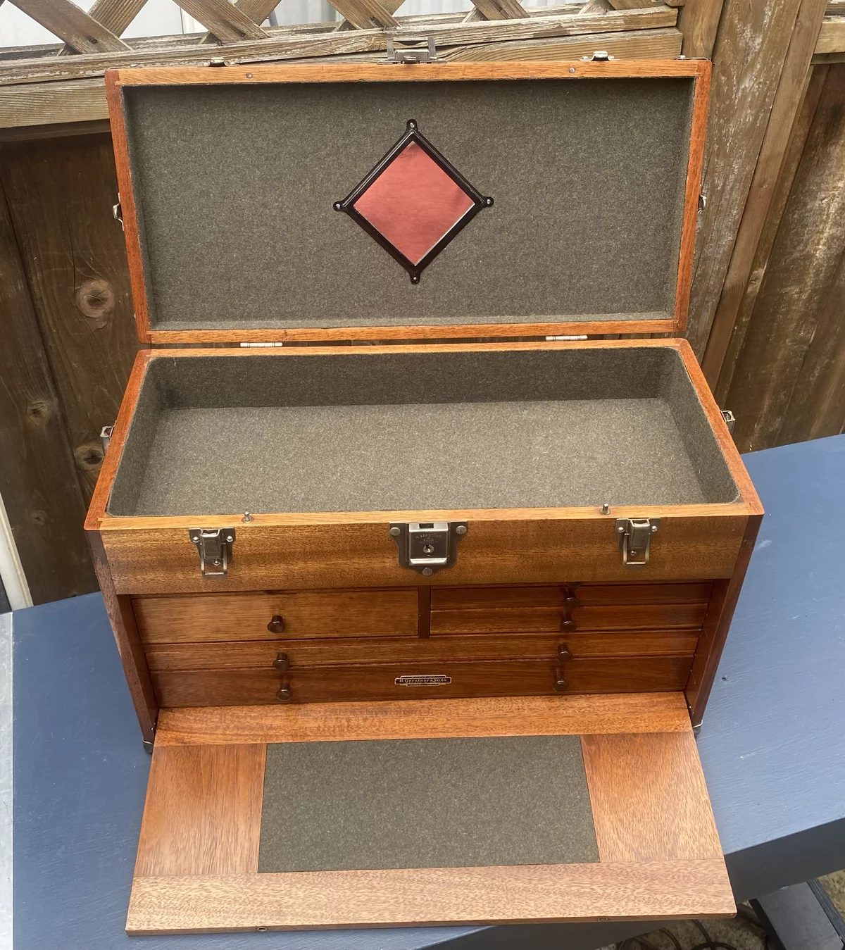 finished toolbox top felt